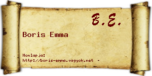 Boris Emma névjegykártya
